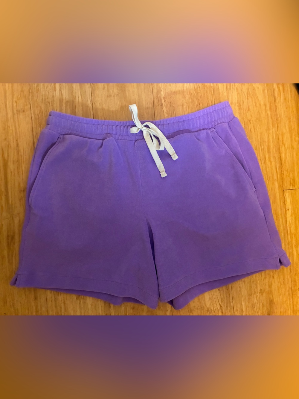 Purple towel shorts